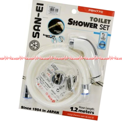 San-Ei Toilet Shower Set PSN77C Kran Cebok Dengan Selang Panjang Selang 1.2meters Keran Untuk Toilet San Ei Sanei Warna Putih