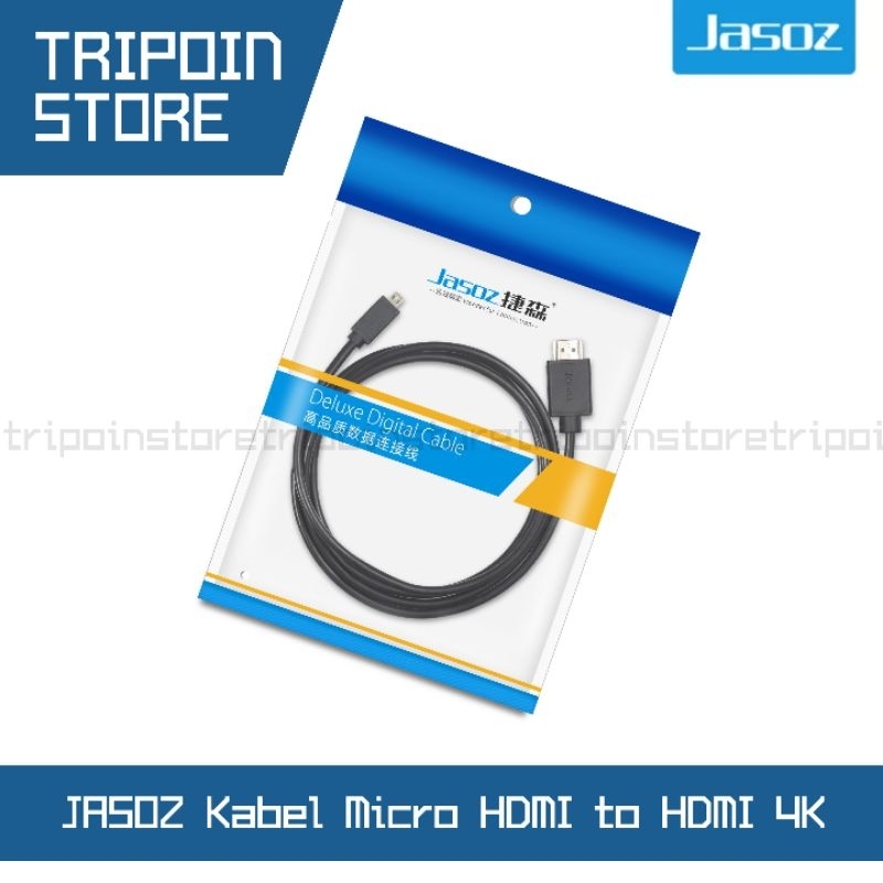 JASOZ Kabel Micro HDMI to HDMI 1,5 Meter  - HDMI 2.0 Cable Support 4K