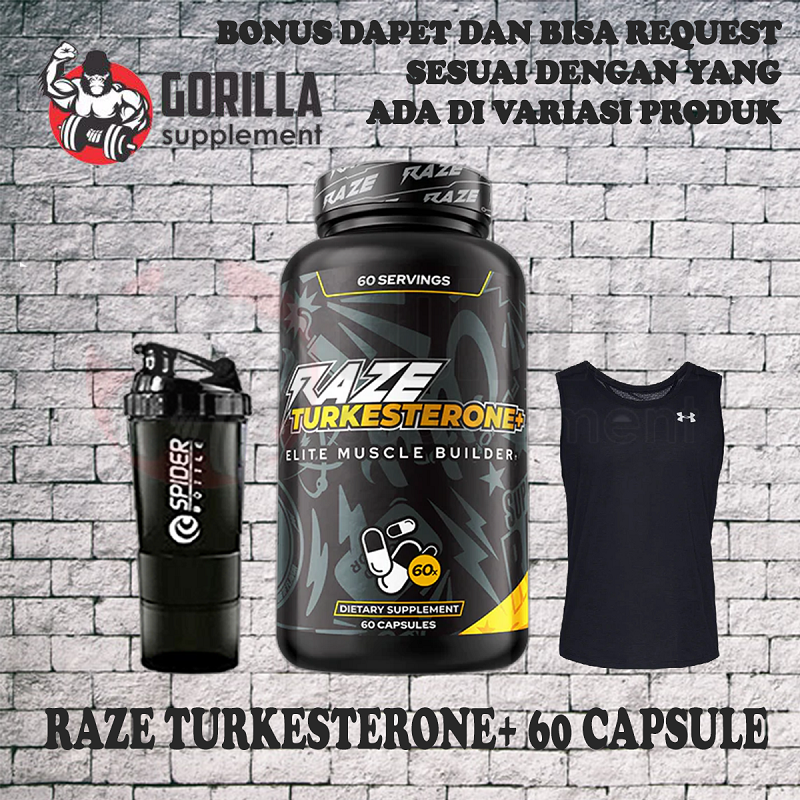 RAZE SPORTS Turkesterone 60 Kapsul Caps Ashwaganda Natural testobooster