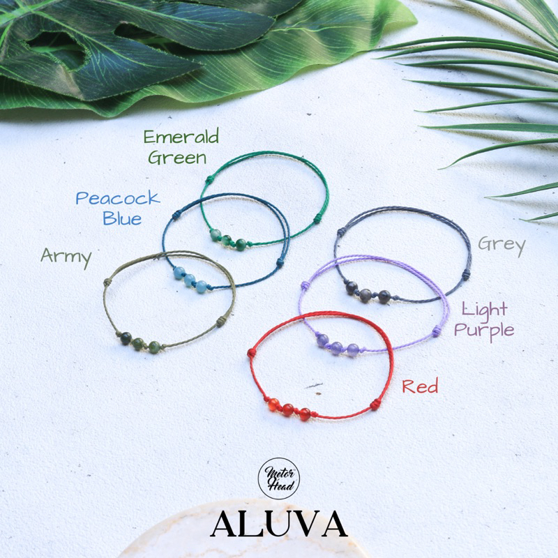 ALUVA - Gelang Simpel Gelang Minimalis Gelang Tali Simpel Gelang Unisex Premium Bracelet Gelang Batu