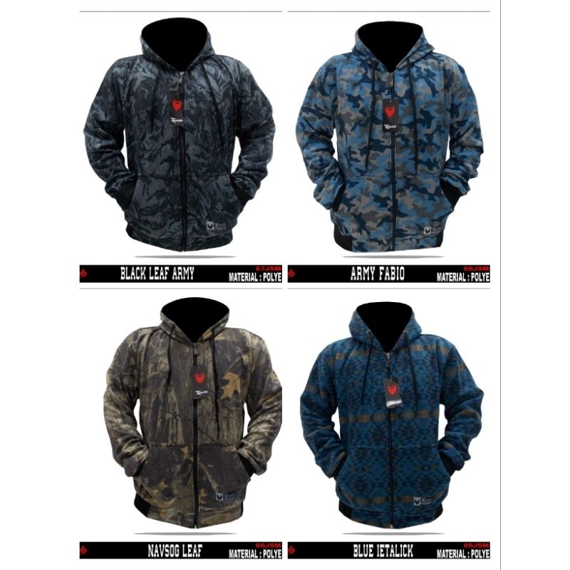 JAKET HOODIE SWEATER MOTIF DEWASA WATERPROOF