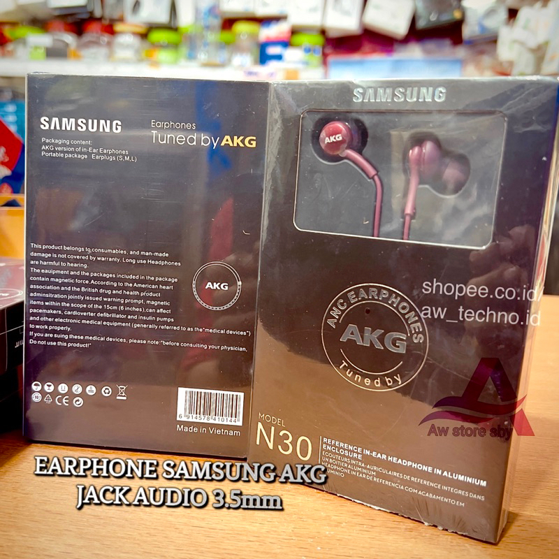 N30-Series Headset Samsung AKG Extra Bass JACK AUDIO 3.5mm Earphone Samsung A20 A50 A11 A22 A32 A52 M22 A02 A12 A13 A14