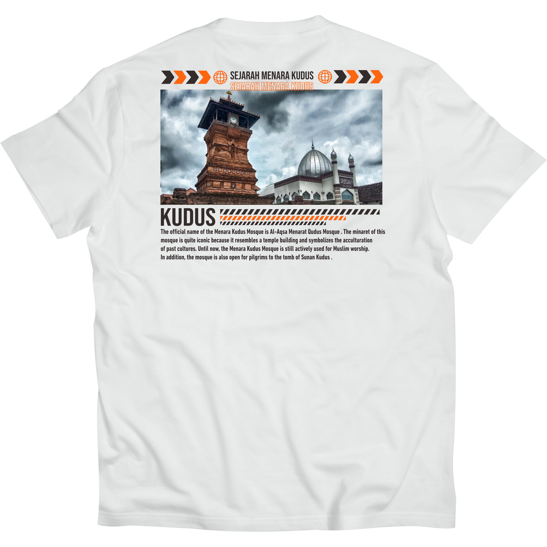 Kaos Kudus Tshirt Khas Kota Kudus Menara Kudus Warna Putih