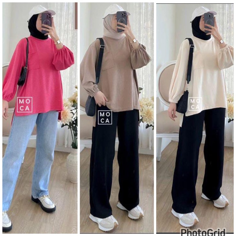 atasan pocket oversize atasan aster merk clarke