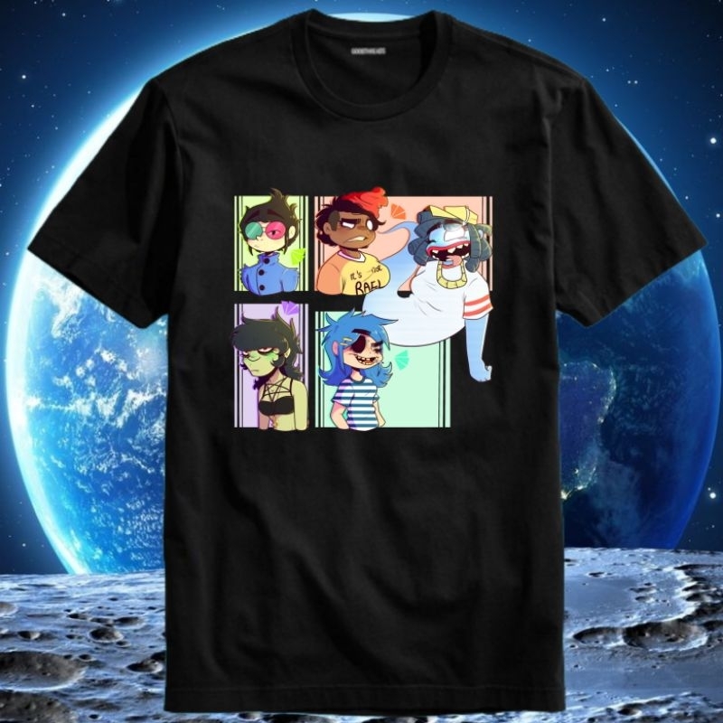 Baju Kaos Tshirt Pria Laki Cowok Unisex Band Gorillaz D-Sides G-Sides G Collection The Now Now The F