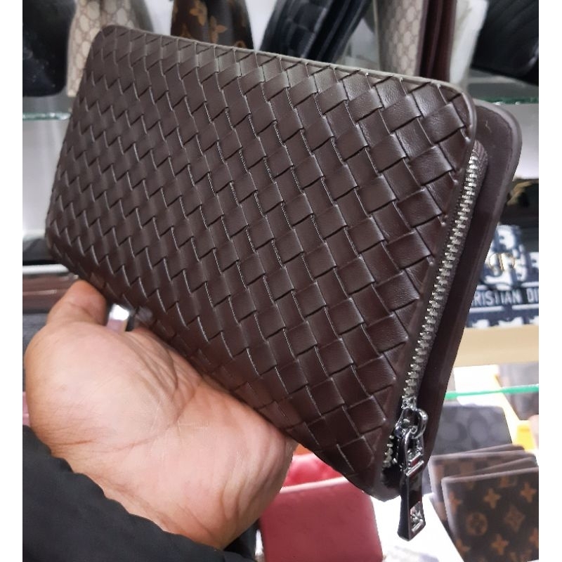 dompet handbag panjang Anyaman Tas Tangan pria/wanita Import