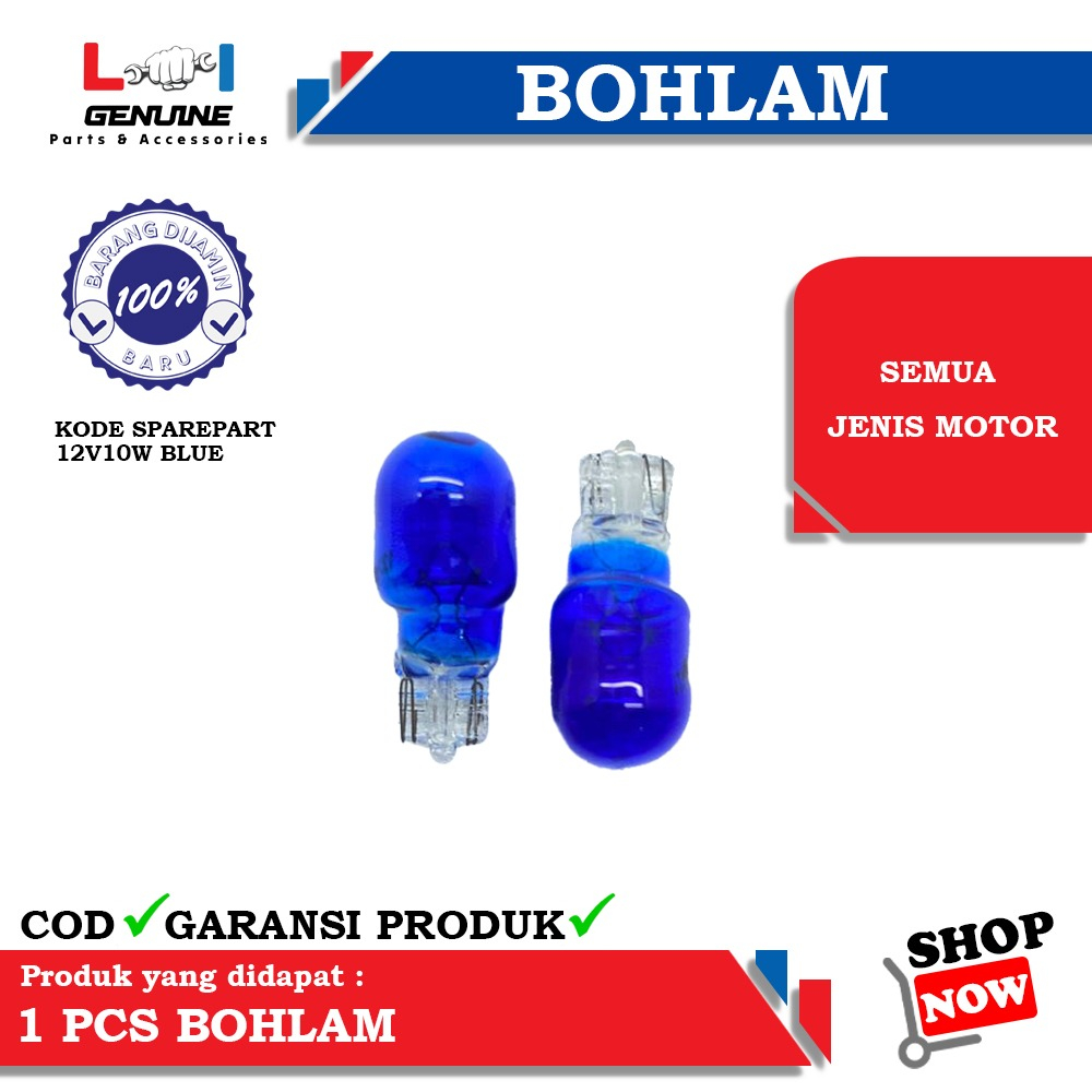 -LOI- LAMPU BOHLAM T10/T13 12VOLT5W ATAU 12VOLT10W SEIN COLOK SENJA UNIVERSAL PER 100PCS