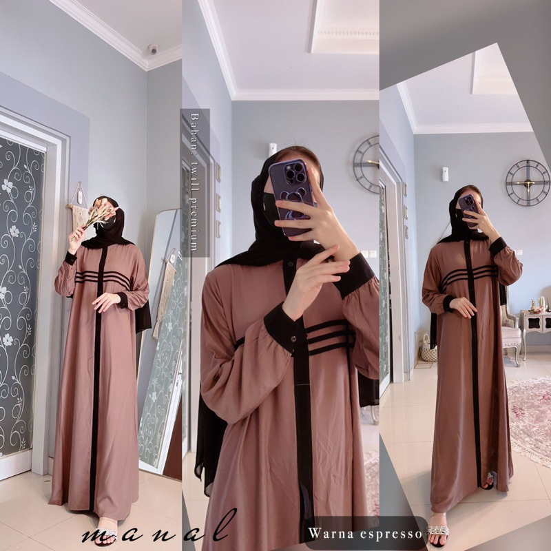 Daster Arab Fairuz MANAL Maxi Dress Gamis Twill Premium Ori