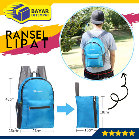 Tas Ransel Lipat Backpack Rangsel Punggung Pria Wanita (TS15) Foldable Backpack Travel Traveling Wisata