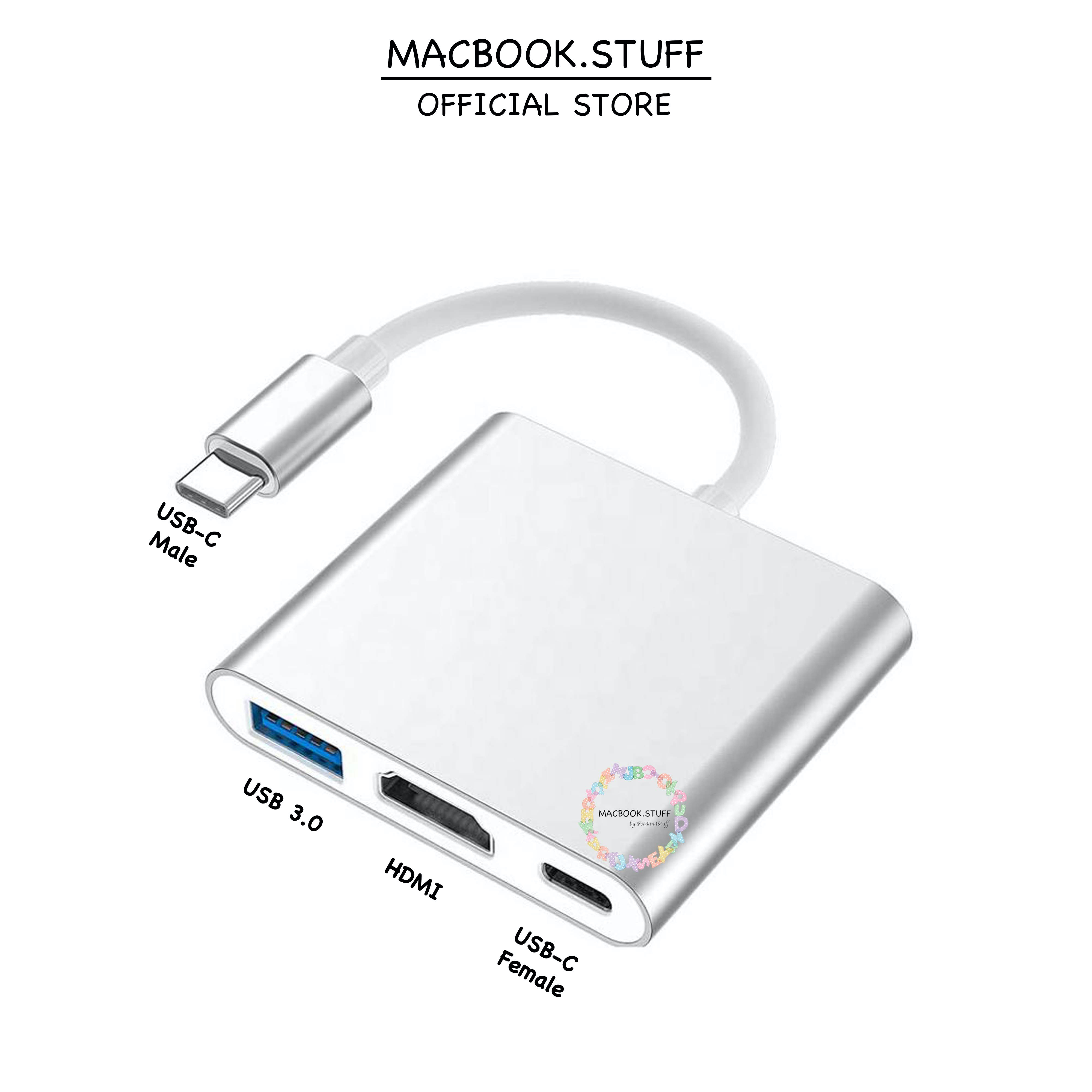 Osr - Kabel Adaptor 3 in 1 USB Type C To HDMI USB 3.0 TYPE C Macbook AIR PRO M1 IPAD ASUS LENOVO