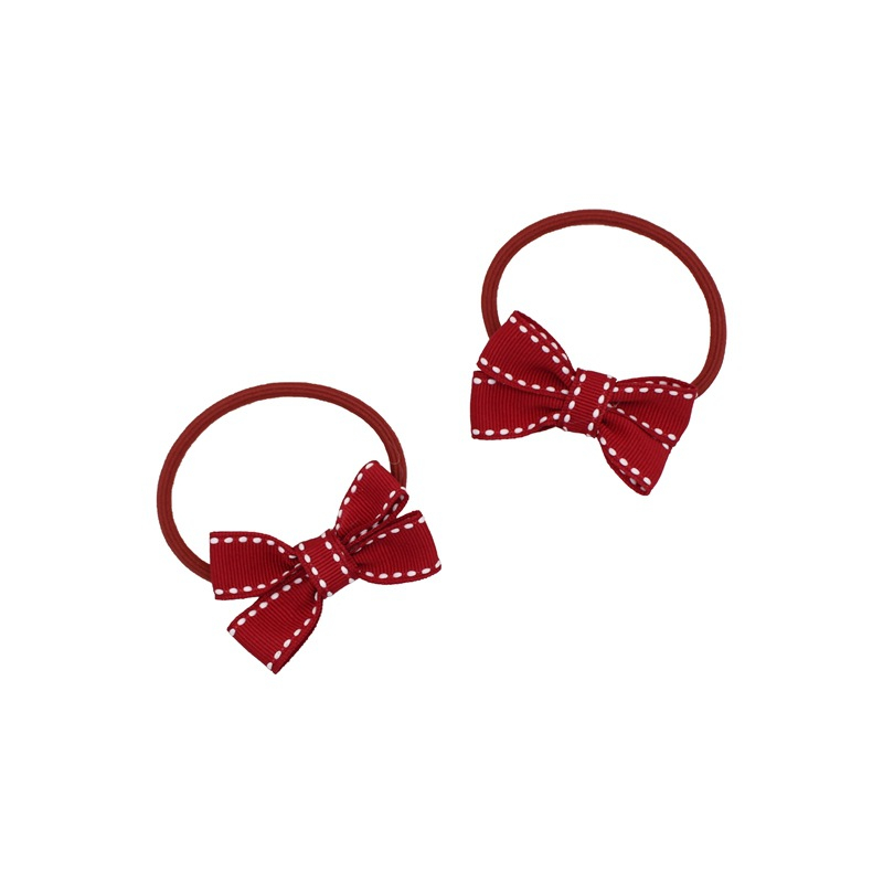 PREMIUM CUTE RED BOW KNOT HAIRTIE IKAT KARET RAMBUT LUCU PITA RIBBON WARNA MERAH ANAK DEWASA KOREA KOREAN KPOP STYLE HAIR ROPE RUBBER BAND AKSESORIS RAMBUT HIGH GOOD QUALITY KUALITAS BAGUS