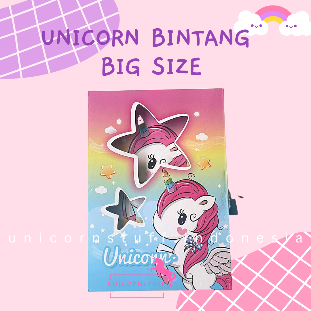 DIARY UNICORN GEMBOK NOTEBOOK BUKU TULIS ANAK CATATAN KADO HADIAH CEWEK