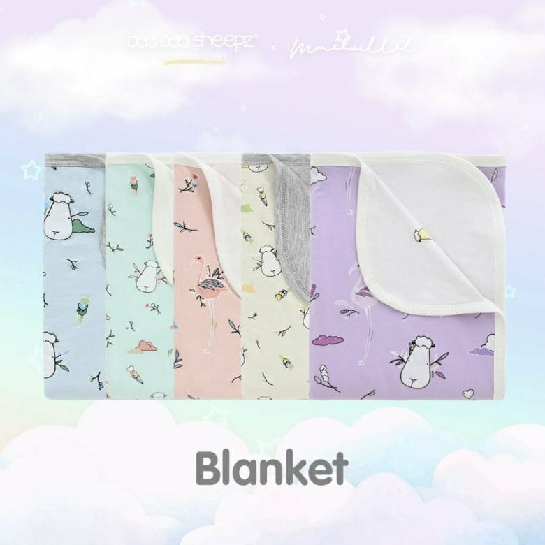 Baabaasheepz x Mmehuillet Blanket Double Layer Flamingo - Baabaasheepz Blanket - Selimut Baabaasheep