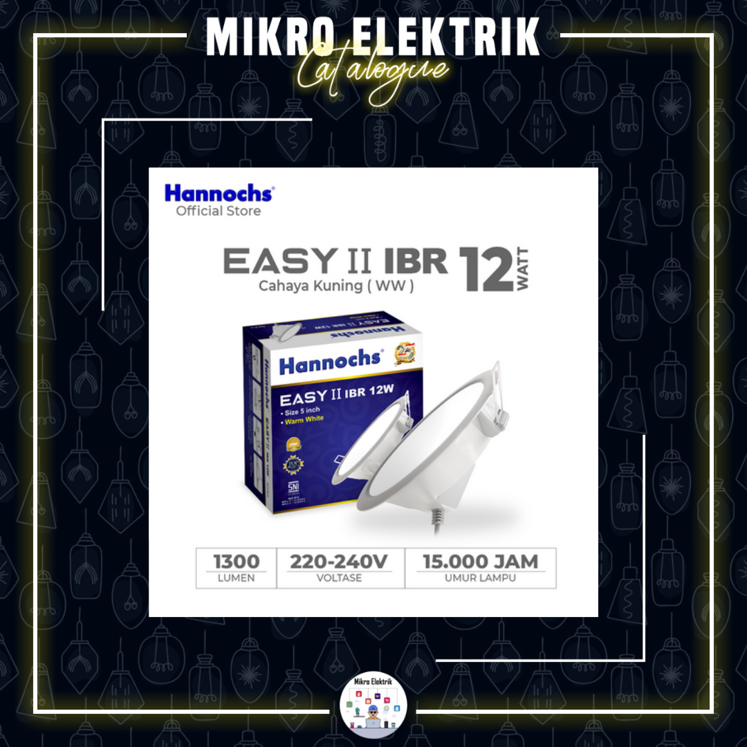 Hannochs Downlight LED EASY II 12W IBR Cahaya Kuning