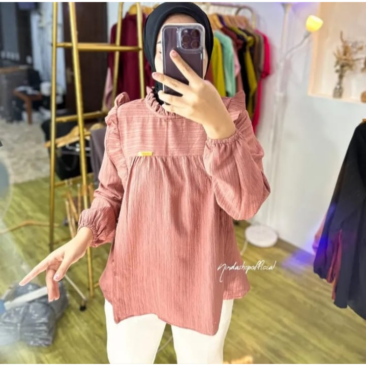 Maudy Blouse Ladycrush-Blouse Basic wanita-Atasan Wanita-Korean style
