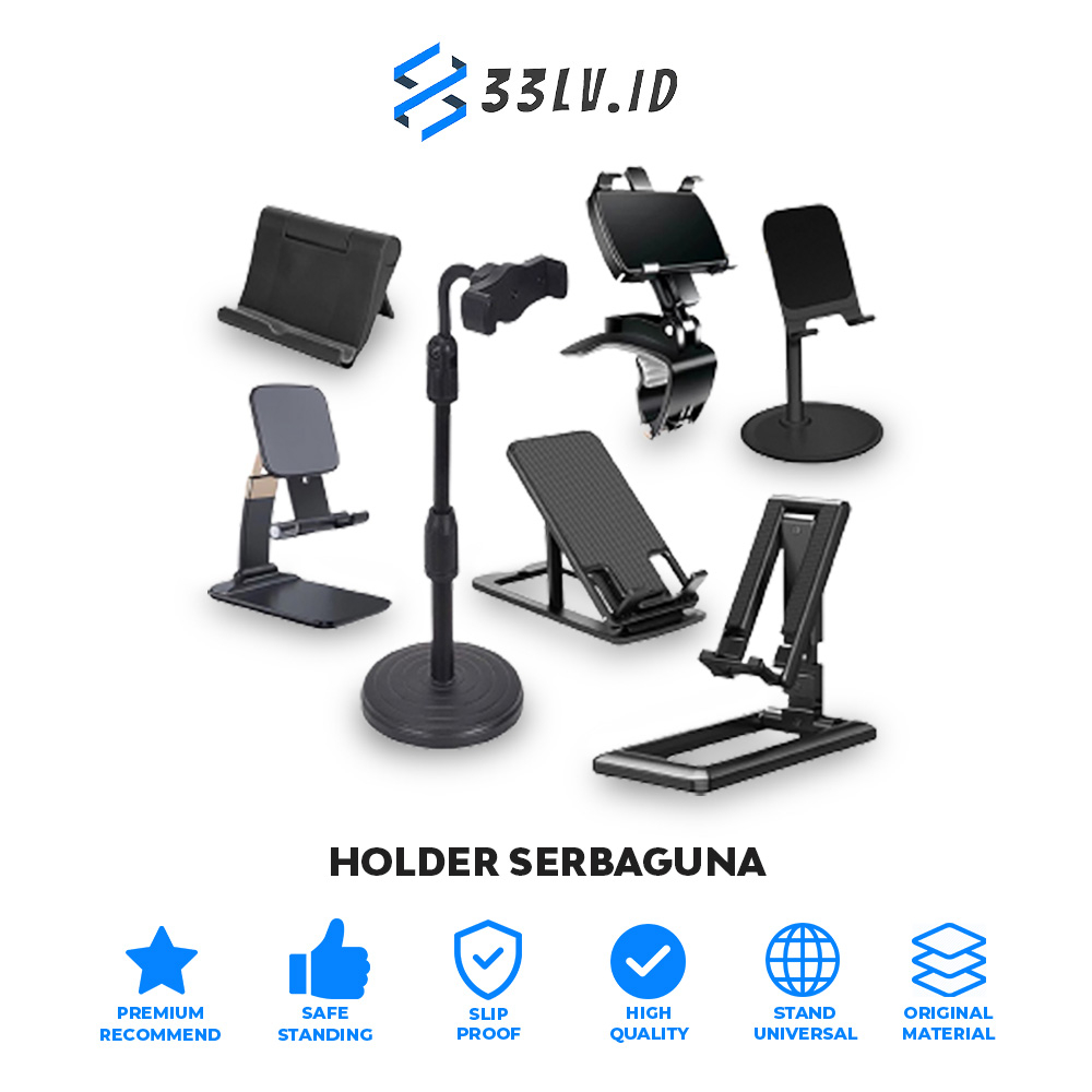 【33LV.ID】5 MODEL STAND HP ADJUSTABLE UNIVERSAL / HOLDER MEJA / HOLDER STAND LIVE / STAND HP ROTARI