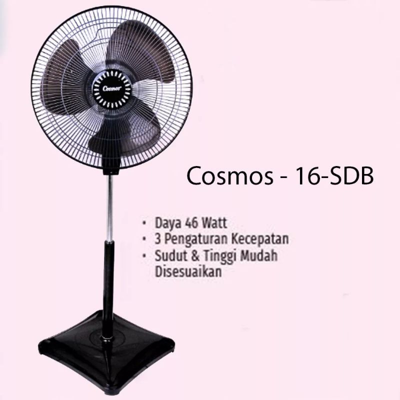 COSMOS - Kipas Angin Berdiri 16 Inchi 16-SDB | Stand Fan Cosmos 16" 3 Tingkat Kecepatan