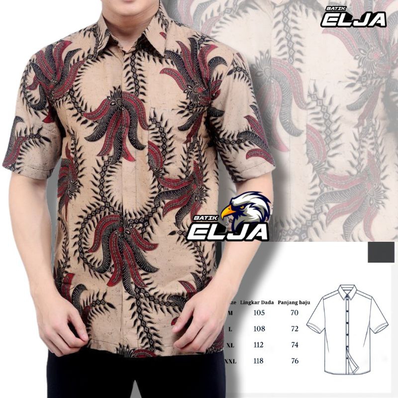 Batik Pria Lengan Pendek Baju Hem Kemeja Cowok Modern