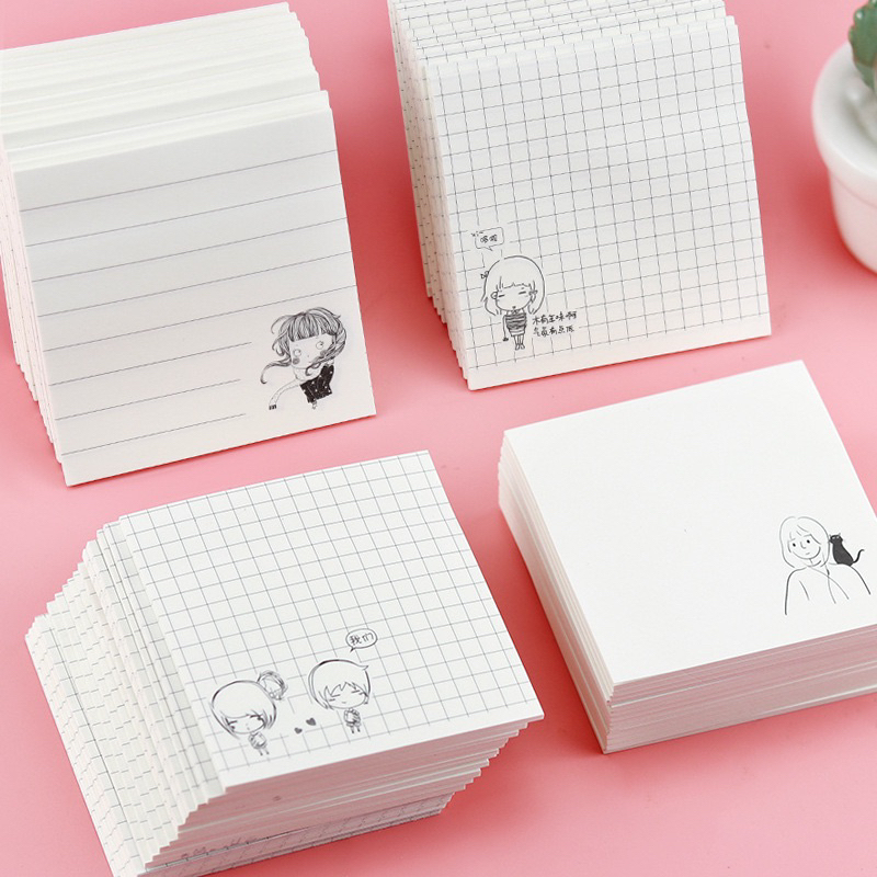

1096S Delunashop N-05 sticky note Memo Brown White Basic Vintage Simple Murah Kertas Catatan Pengingat Notepad