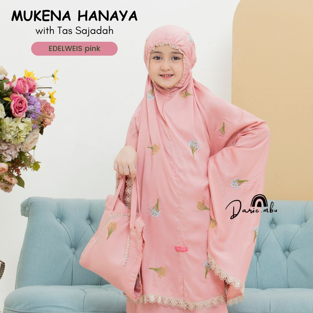 Mukena Anak Remaja Bordir Tas Sajadah Hanaya Katun Rayon Premium