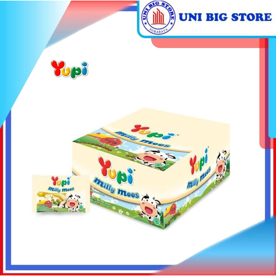 

Yupi Permen Jeli Lunak Milly Moos 144 gr 24 pcs BOX Jelly Gummy Candy