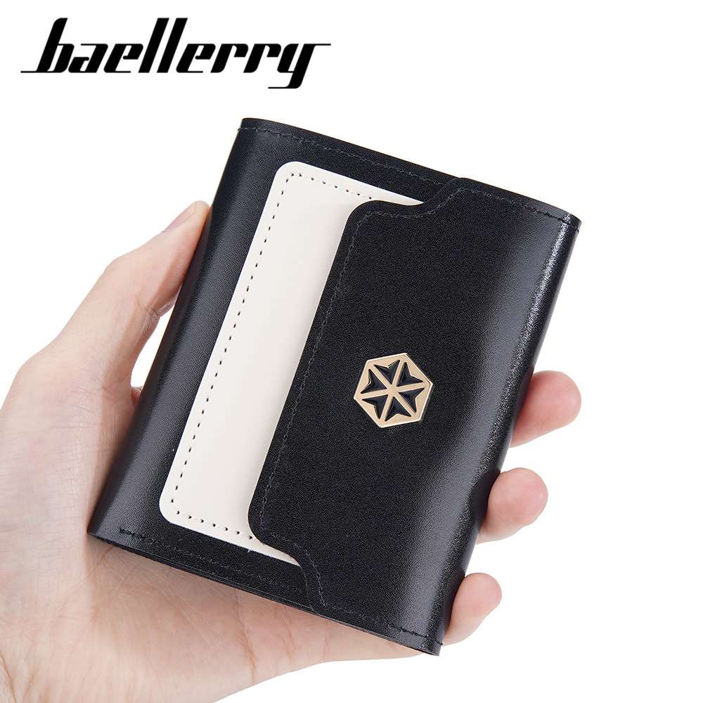 DOMPET LIPAT WANITA IMPORT BAELLERRY ORIGINAL MINI REMAJA LUCU KEKINIAN BRANDED PREMIUM MURAH SIMPLE BATAM HITAM KULIT KOREA KARTU CEWEK CASSILA WA699B5 KECIL