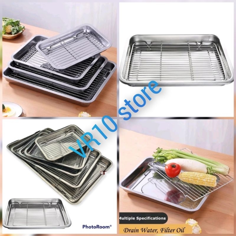 cooling rak peniris minyak & wadah/cooling rack peniris