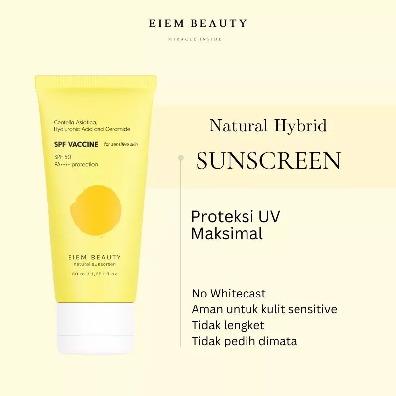 Eiem Beauty Natural Sunscreen SPF 50 PA++++