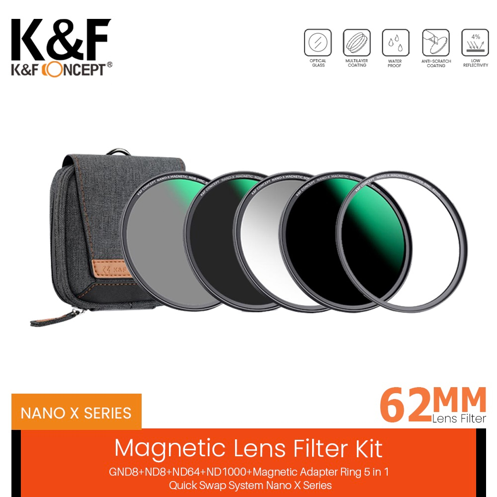KNF Concept 62mm 4in1 Filter Magnetic GND8 ND8 ND64 ND1000 with Case Filter K&F Concept