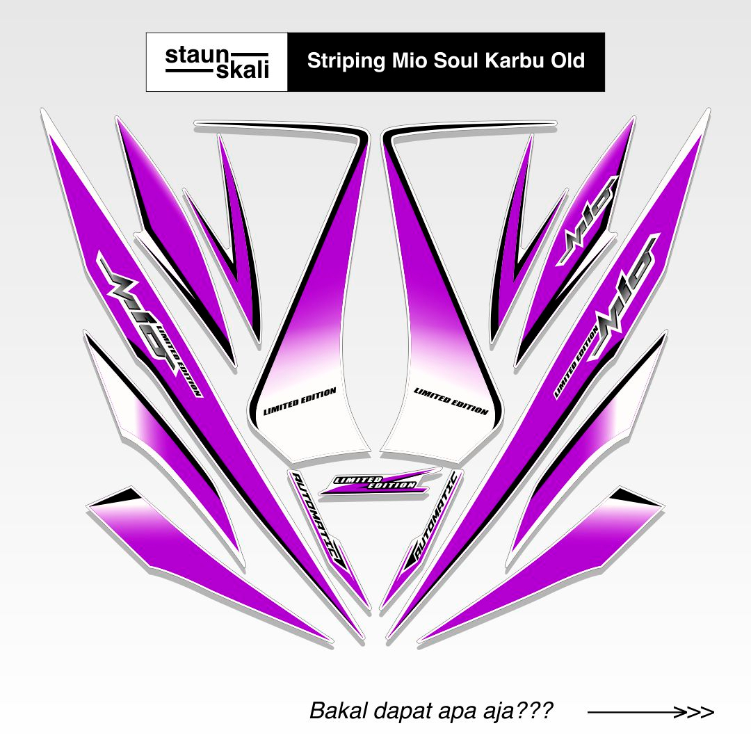 Striping Mio Soul Karbu Variasi (8) Api Custom Original Full Body 2007 2008 2009 2010 2011 2012 Lama