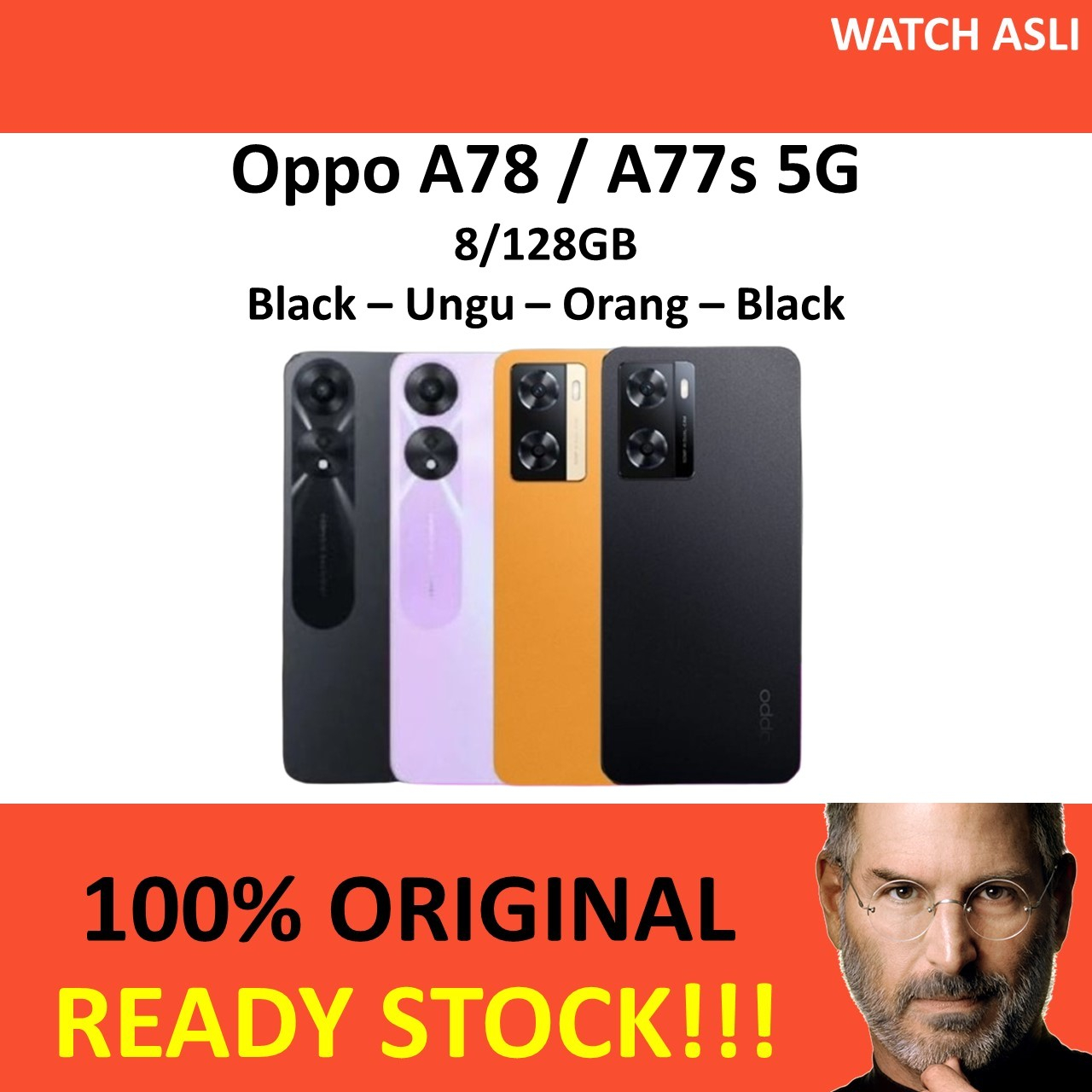 Oppo A78 / A77s 5G RAM 8/128 GB Oppo A 78 8GB 128GB NFC Garansi Resmi