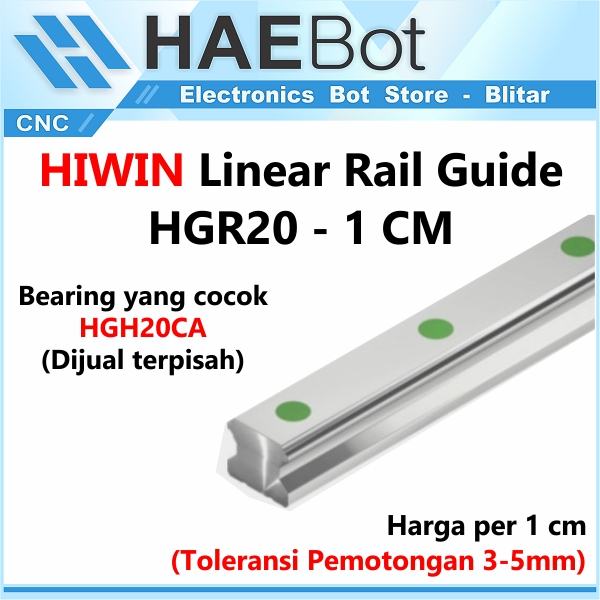 [HAEBOT] HIWIN Linear Guide Rail HGR20 HGR 20 10mm 1cm Rel CNC Laser CO2 Router Milling Plasma HGH20 Motion Industri Full Triplek Mesin Mekanik Otomasi