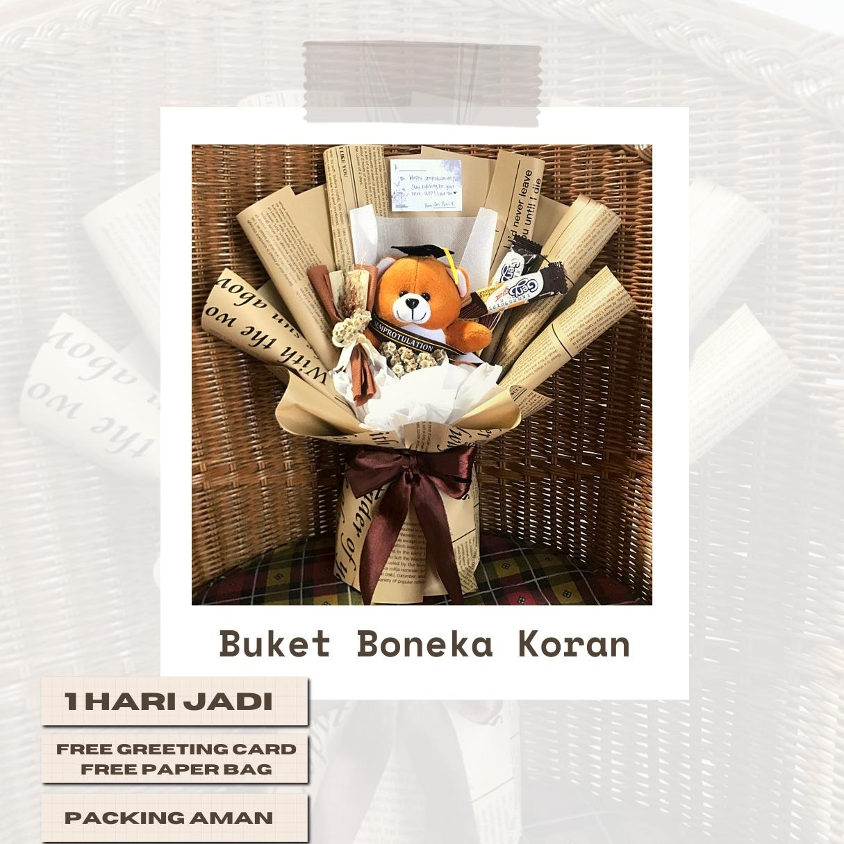 Buket Boneka Koran Wisuda Bouquet Boneka Bunga Gift Hadiah Kado Wisuda Anniversarry