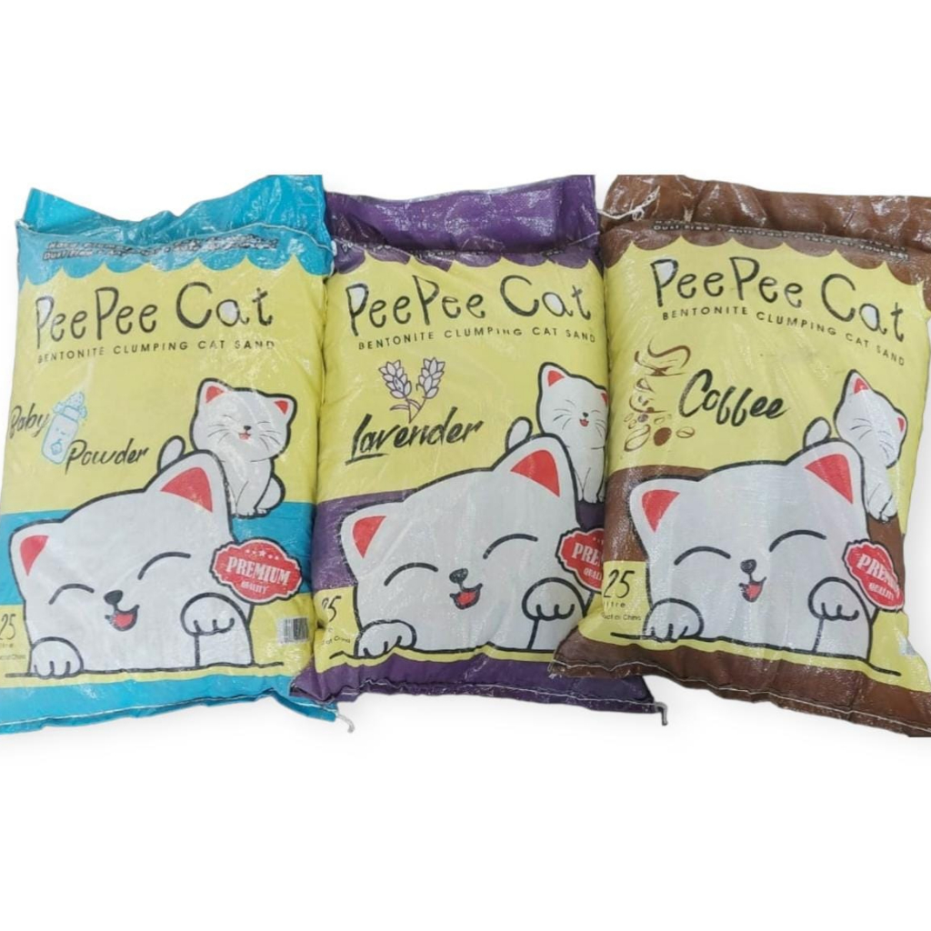 Pasir Kucing Gumpal Clumping Wangi Pee Pee Cat Liter Pasir Kucing 25 litter 20 kg