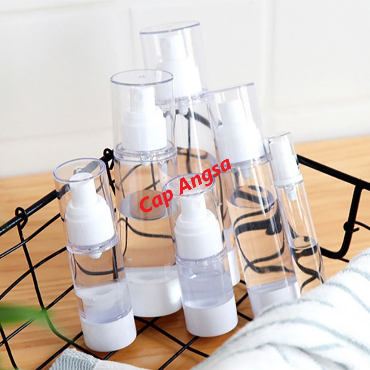 BOTOL VAKUM AIRLESS PUMP VACUUM BOTTLE SANITIZER SKINCARE SERUM TRAVEL REFILL KOSMETIK PLASTIK PRESS