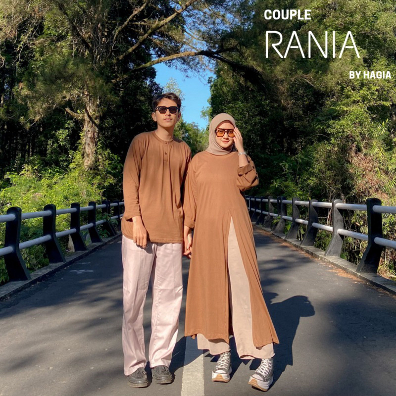 RANIA COUPLE BY HAGIA | SUDAH COUPLE Tunik belah depan dan Kaos Lengan panjang