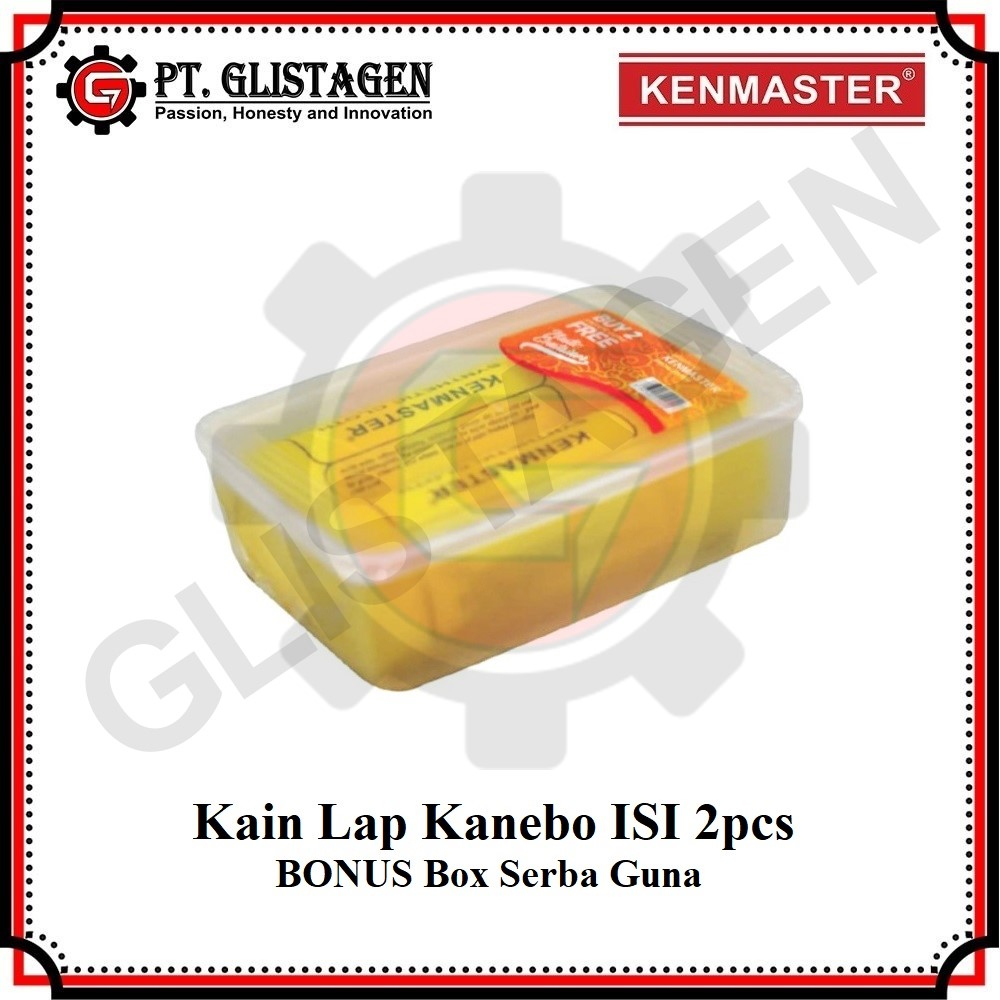 Kain Lap Kanebo Jumbo Besar 2 Pcs Bonus Box Plastik KENMASTER ORIGINAL