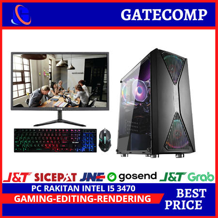 PC Gaming Komplit i5 3470 / GTX 750Ti 4GB / DDR 16 GB / SSD 120 /  LED19