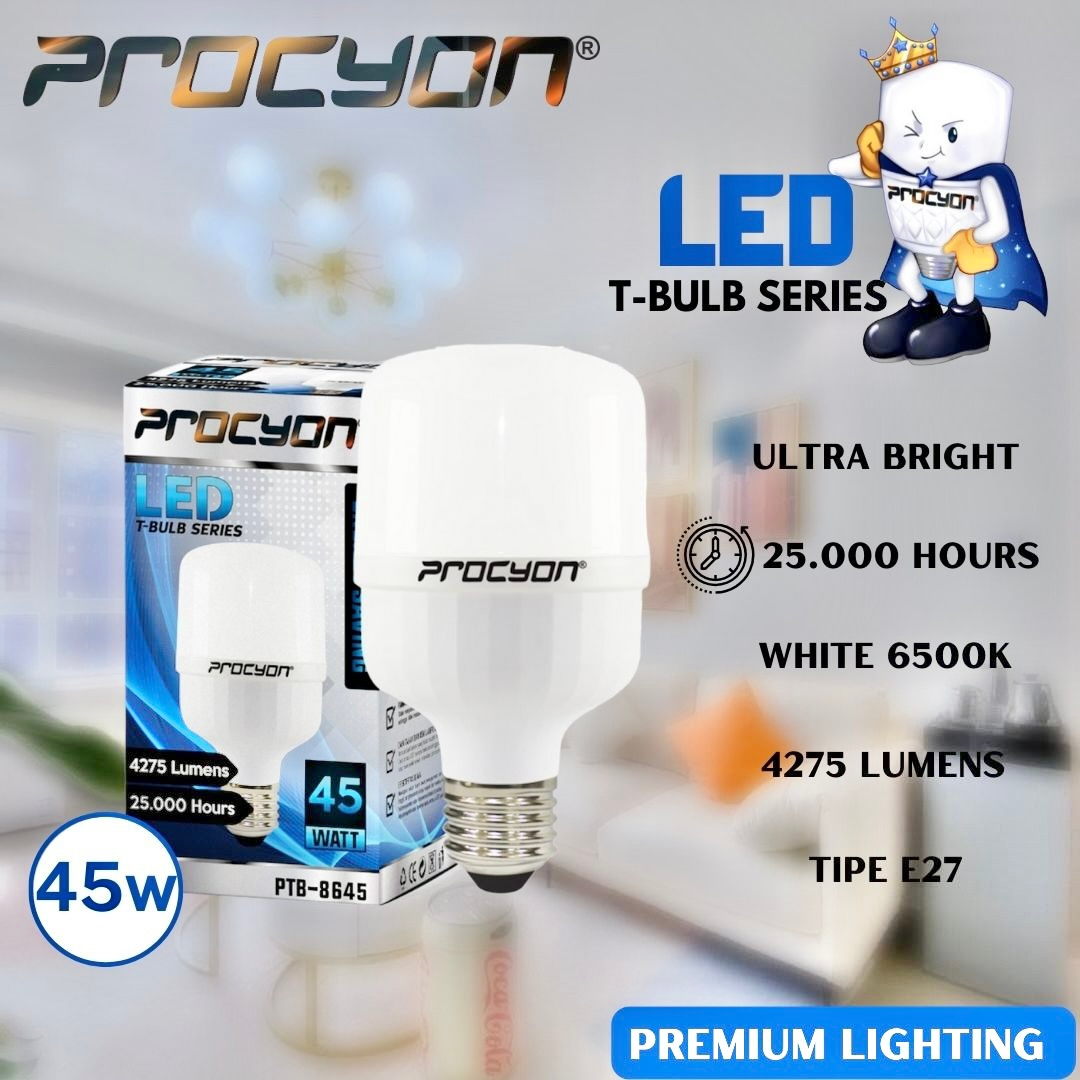 Procyon Lampu LED GARANSI T-BULB 5w 10w 15w 20w 30w 45w 60w White