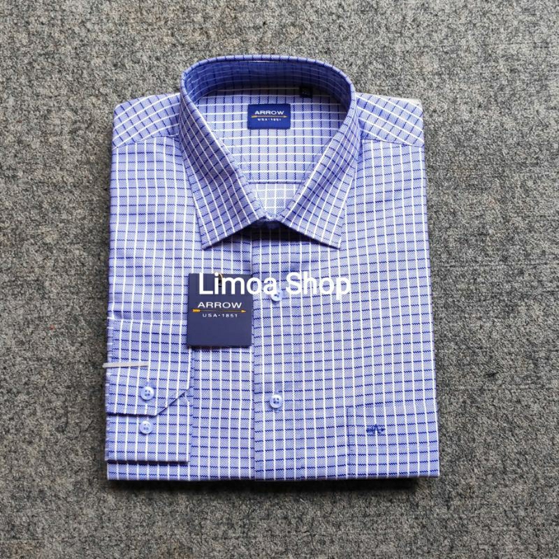 Kemeja Formal ARROW Regular Abu Kotak Lengan Panjang KAR 25