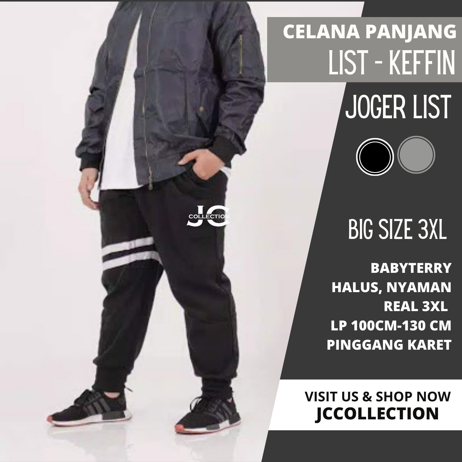 Celana Pria Jumbo Jogger Oversize Pria Kelffin / Training Joger Pants Jumbo Big Size  40-46 3XL- JCCollections