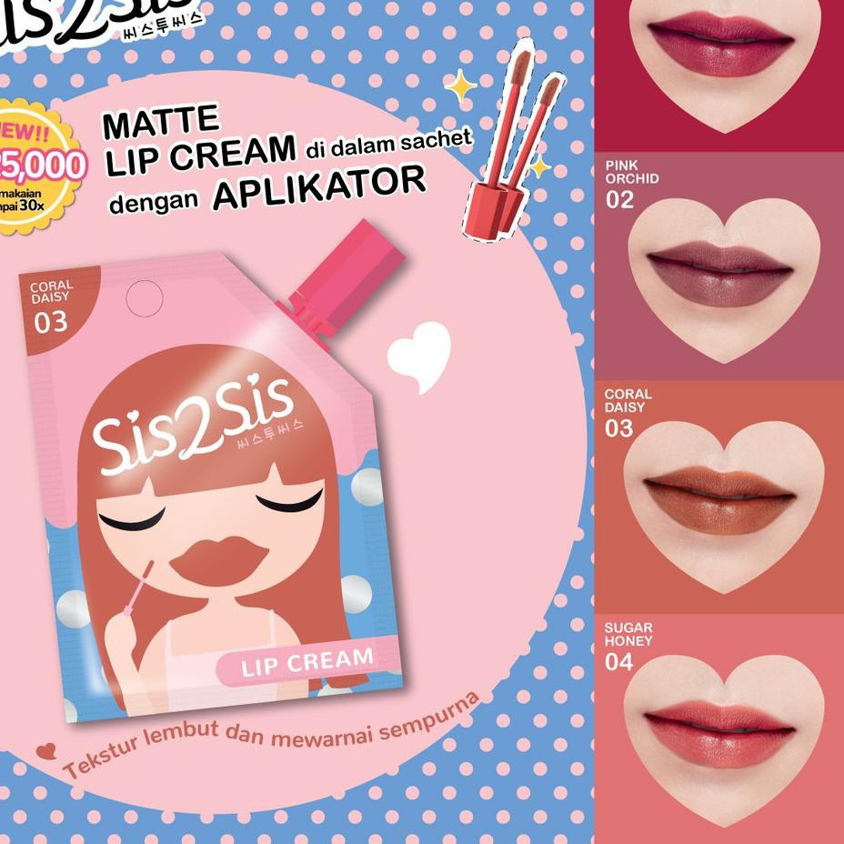 SIS2SIS LIP CREAM 2ML TERMURAH