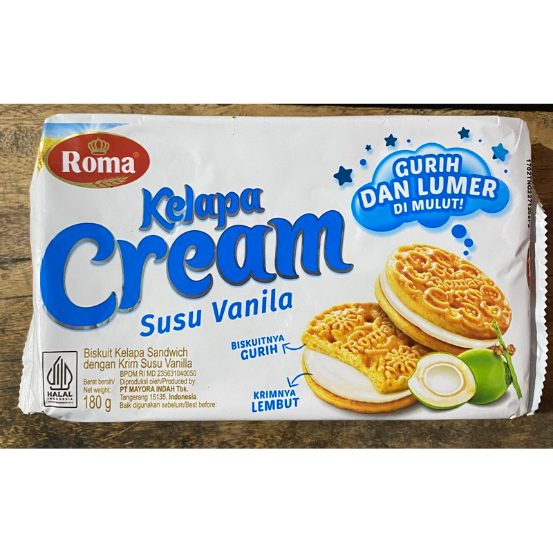 

roma biskuit kelapa kream