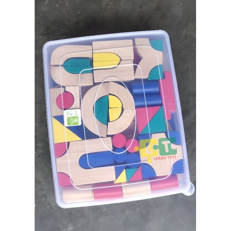 Balok PDK Mini Kayu Pinus Warna (Kemasan Box Plastik Donat)