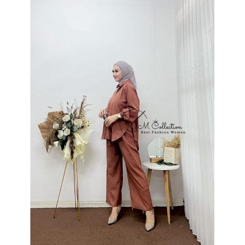 LIVIA SET / ONESET BABY CRUSH WANITA/ ONESET LENGAN PANJANG/ ONESET KOREAN STYLE