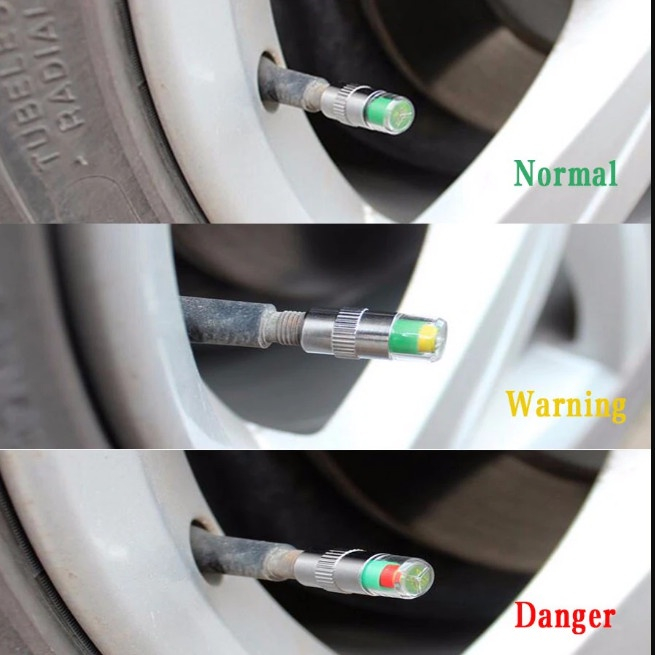 TUTUP PENTIL BAN MOBIL SEPEDA MOTOR DENGAN INDIKATOR TEKANAN ANGIN KEMPES ALERT VALVE CAP ANTI BOCOR