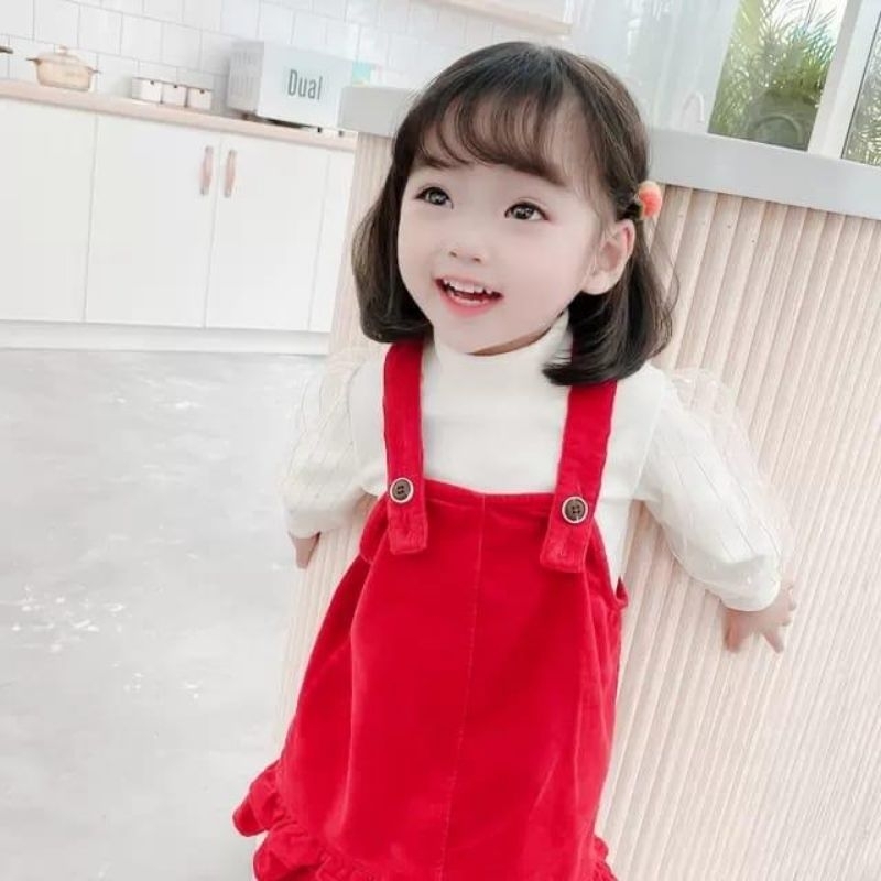 4.4 ) Overall Dress Anak 2in1 Corduroy