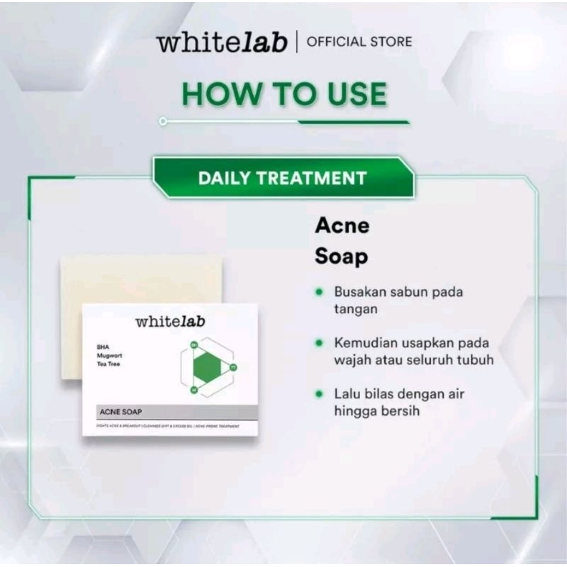 Whitelab Acne Bar Soap 80gr Sabun Batang Untuk Kulit Berjerawat