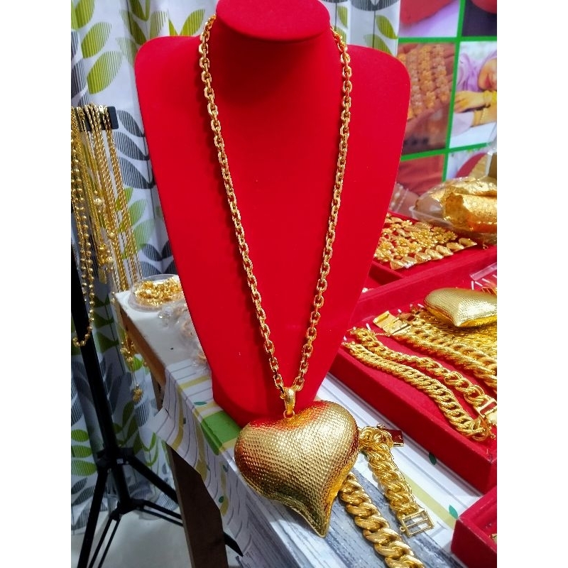 kalung rantai nori916+liontin super jumbo Kuningan 70cm