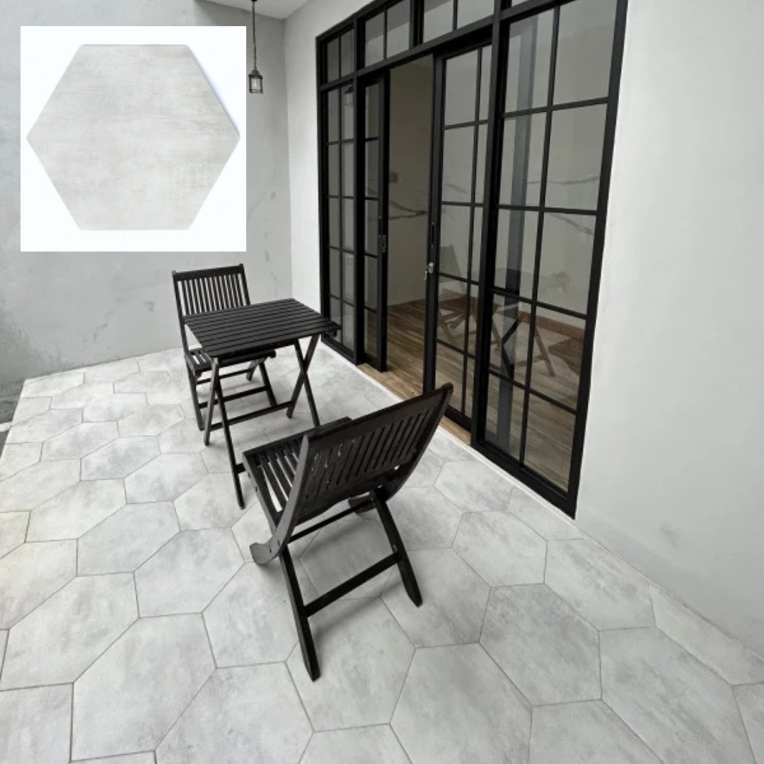 Keramik Lantai Rumah Tema Industrial - Roman Hexagonal GH348065